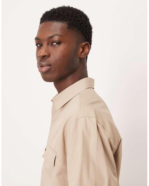 ASOS Natural Relaxed Utility Shirt for men