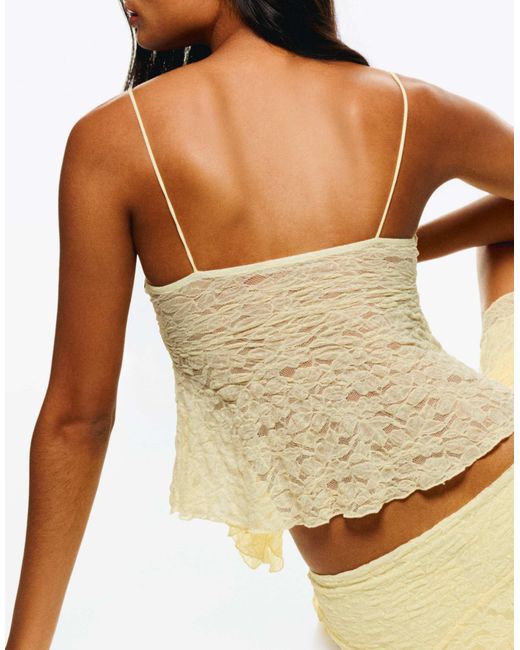 Bershka Yellow – oberteil aus spitze