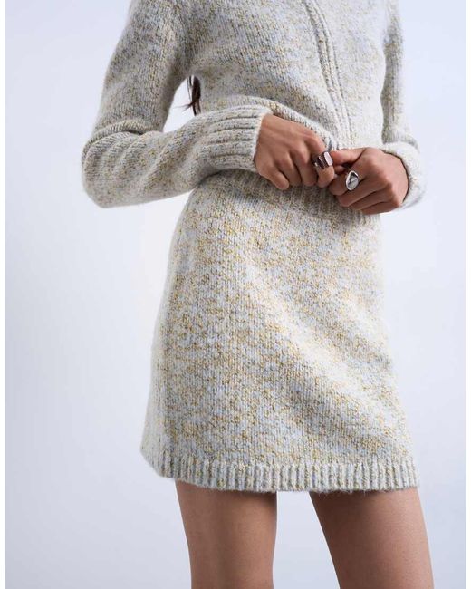 TOPSHOP White Knitted Twist Yarn Skirt