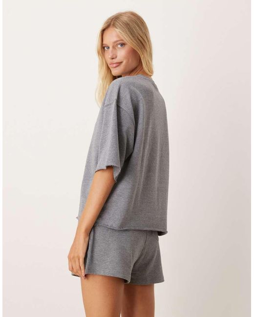 Jdy Gray Heavy Jersey Tee Co-ord