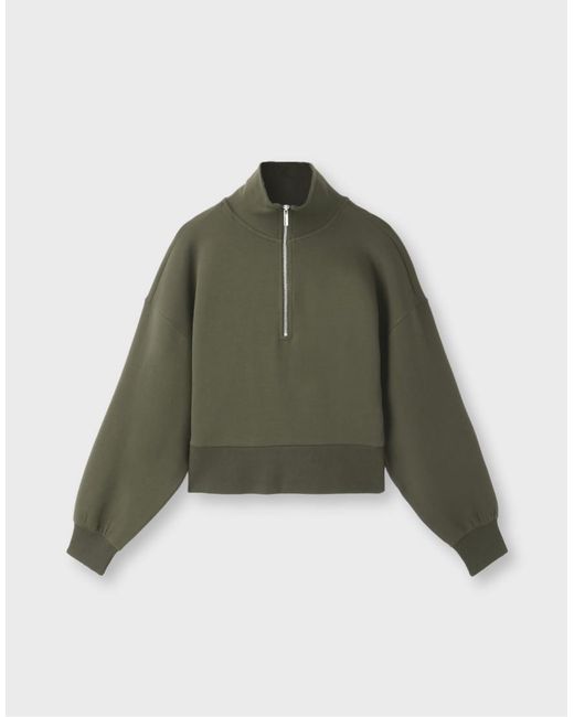 Stradivarius Green B10 Zip-up Sweatshirt With Collar