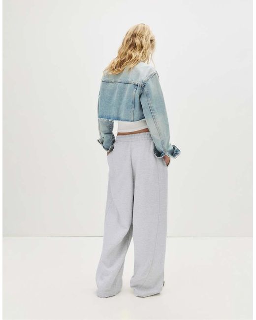 Pull&Bear Gray Barrel Fit Sweatpants