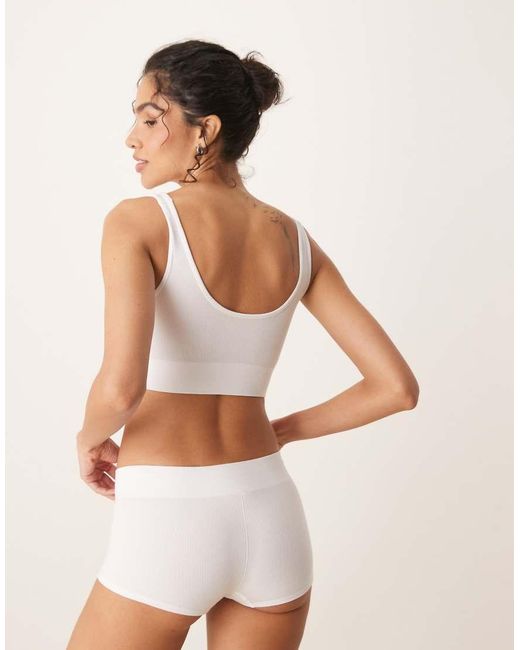 Polo Ralph Lauren White Ribbed Seamless Scoop Tankbralette
