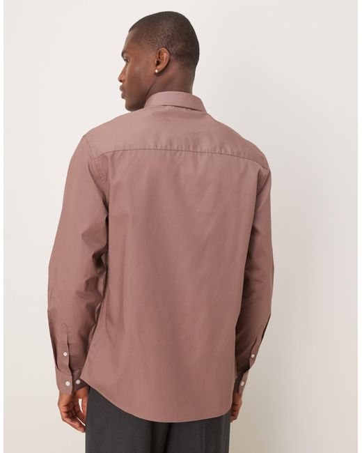 ASOS Pink Formal Easy Iron Poplin Regular Shirt for men
