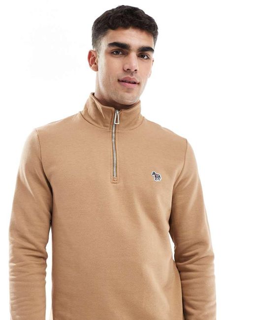 Sudadera Con Media Cremallera Y Logo De Cebra De -Marrón Paul Smith de hombre de color Natural