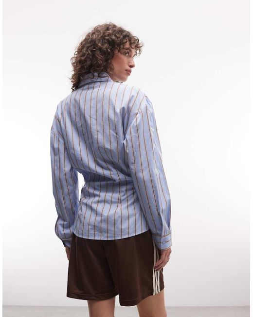 Collusion Blue Cinched Waist Oversized Shirt