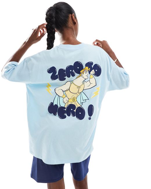 ASOS Blue Disney Pajama Set With Hercules Prints