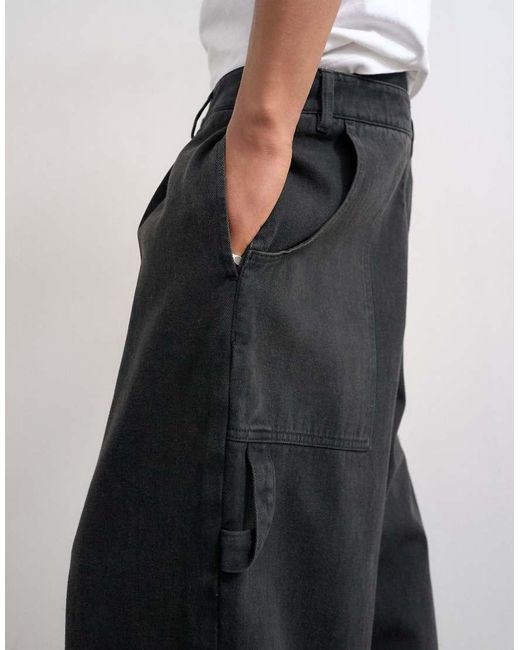 Topman Black Barrel Twill Carpenter for men