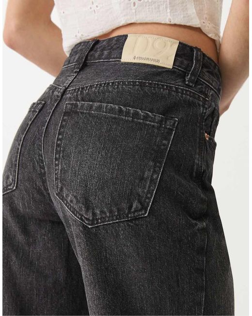 Stradivarius White Tall D92 Straight Wide-leg Jeans