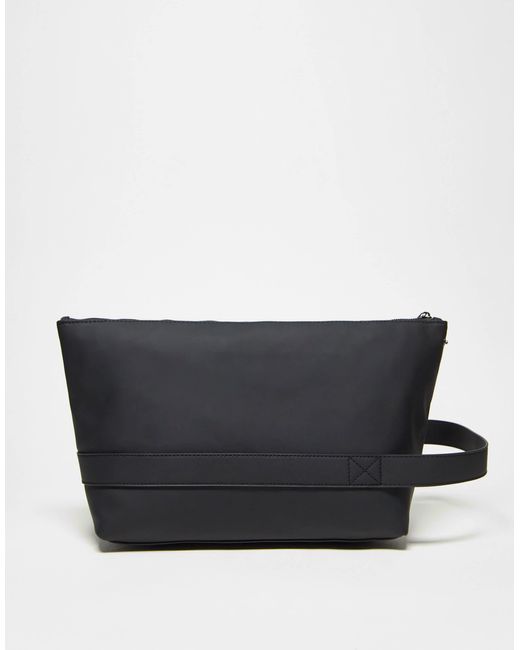 ASOS Black Rubberised Washbag for men