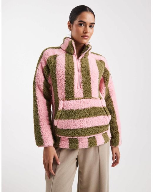 Threadbare Pink – gestreiftes lounge-oberteil