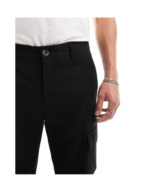 Pantaloni cargo eleganti neri ampi di Only & Sons in Black da Uomo