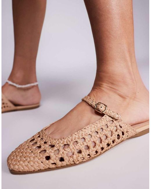 Steve Madden White Glennie Woven Mule Flats