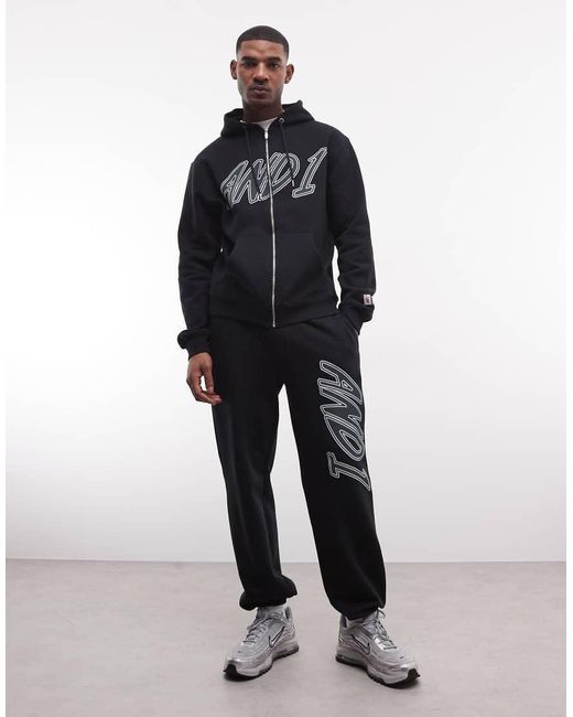 AND1 Black Logo jogger Co-ord for men