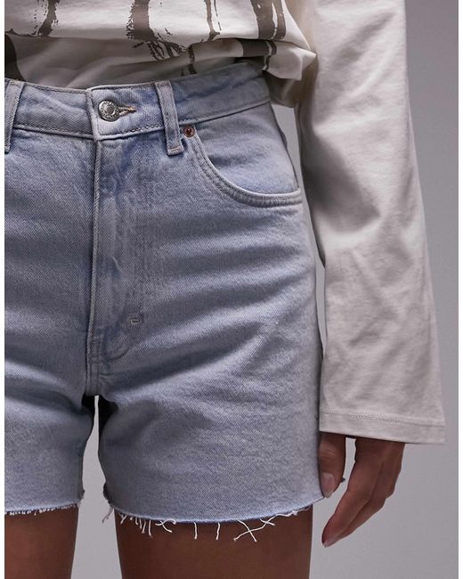 TOPSHOP Gray Comfort Stretch Denim Short