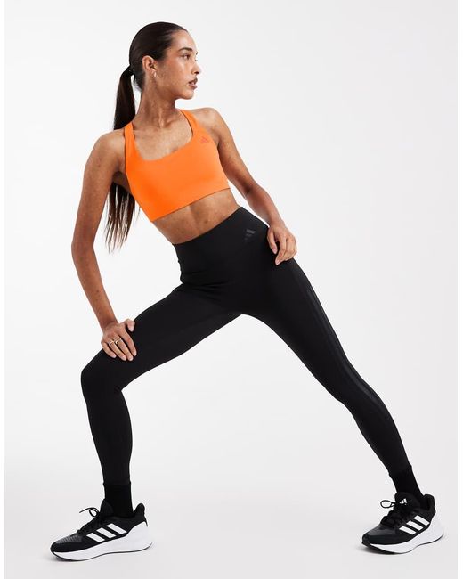 Adidas Originals Orange Optime Workout Medium Support Bra