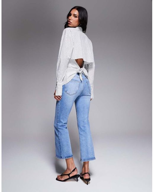 GOOD AMERICAN Blue Always Fits Good Legs Cropped Mini Boot Jeans