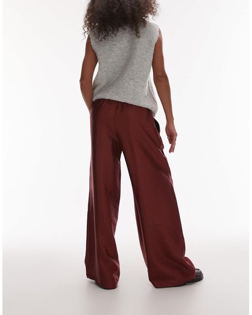 TOPSHOP Purple – strukturierte satin-hose