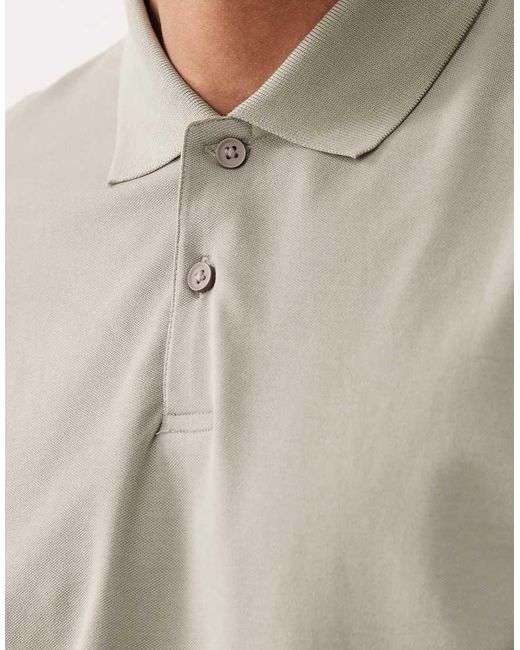 ASOS Gray Essentials Regular Fit Polo Shirt for men