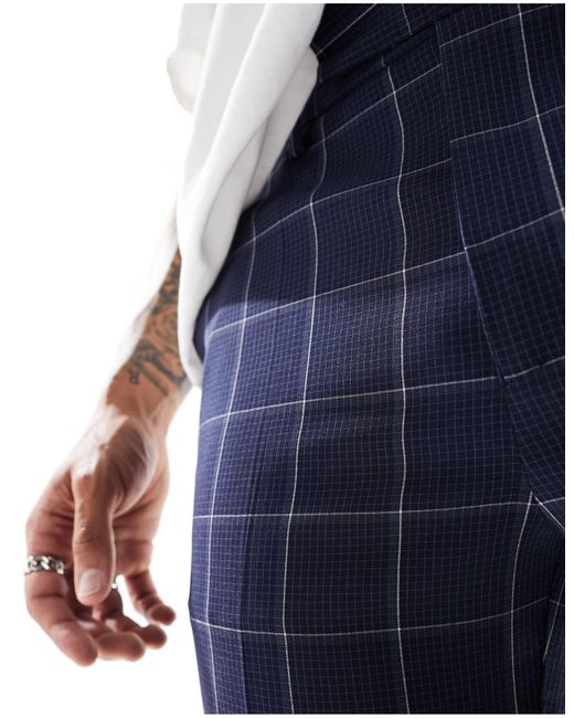 ASOS Blue Smart Skinny Trousers for men