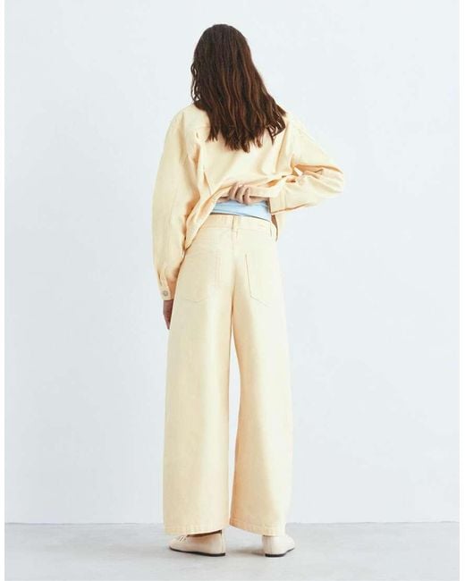 Pull&Bear White Adjustable Balloon Jeans