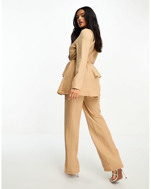 Trendyol Natural Modest Jumpsuit With Peplum Detail