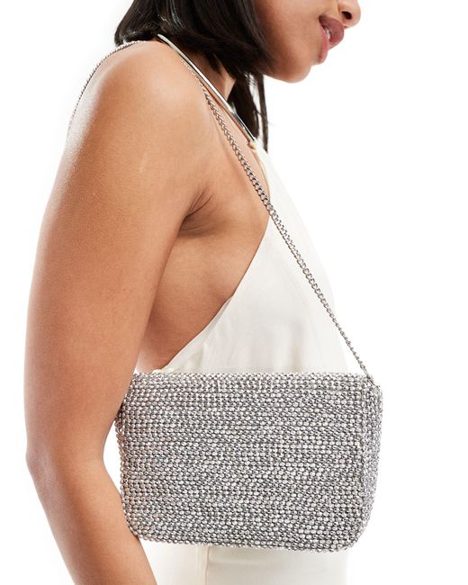 Accessorize White Beaded Clutch Bag
