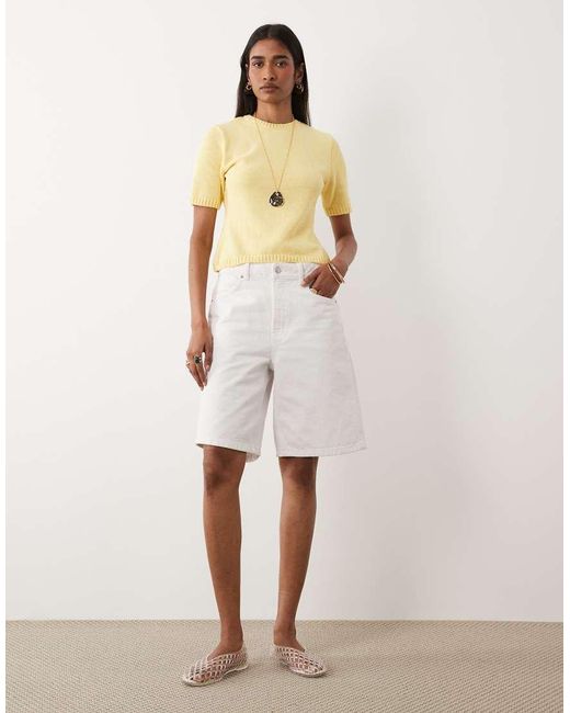 ASOS Yellow Knitted Shrunken Top