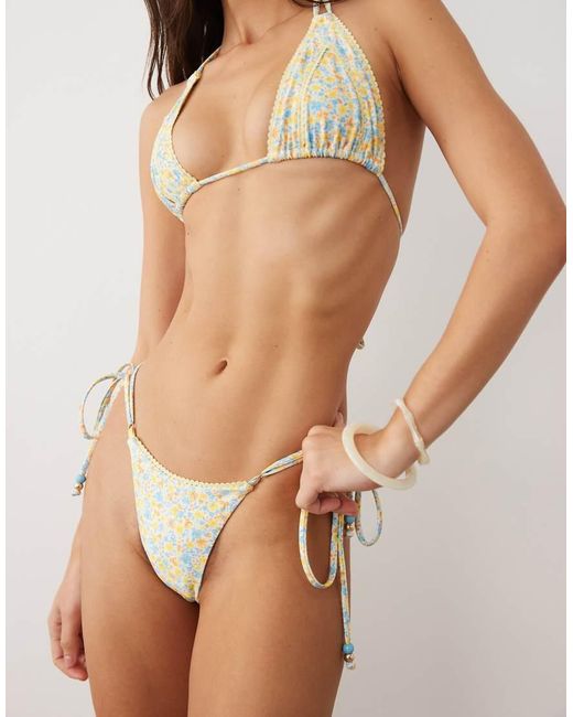 Kulani Kinis Natural Dreamy Daze Tieside Thong Bikini Bottom