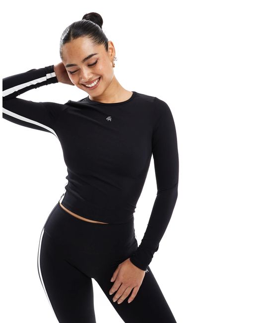 4th & Reckless Blue X Felicia Wedin Apres Ski Indra Active Top With Contrast Piping