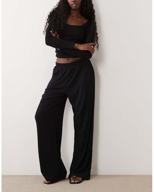 Abercrombie & Fitch Black Ribbed Jersey Balloon Fit Trousers