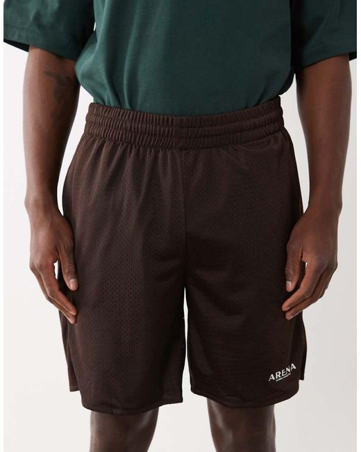 Only & Sons Green Relaxed Fit Mesh Basketball Shorts for men