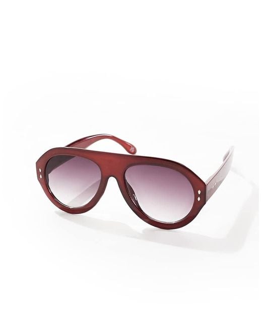ASOS Brown Chunky Aviator Sunglasses