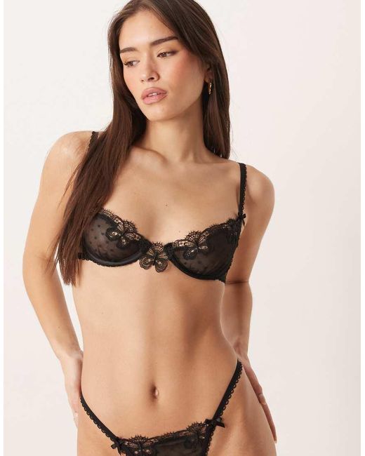 For Love & Lemons Natural Papillion Underwire Bra