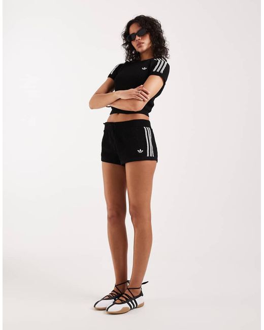 Adidas Originals Black Crochet Shorts