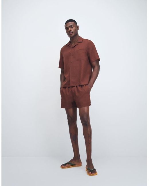 ASOS Red Co-ord Linen Look Relaxed Shirt for men