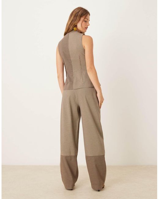 ASOS Natural Tailored Barrel Leg Trousers Co-ord