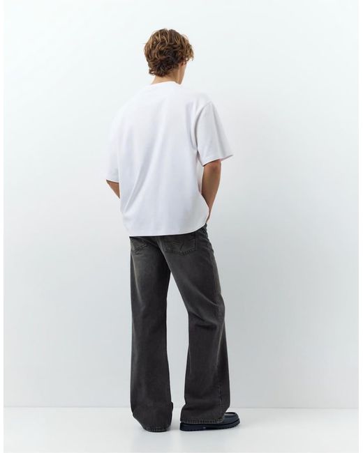 Pull&Bear White Flared Jeans for men