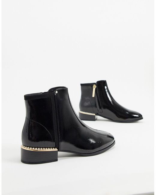 river island black patent ankle boots