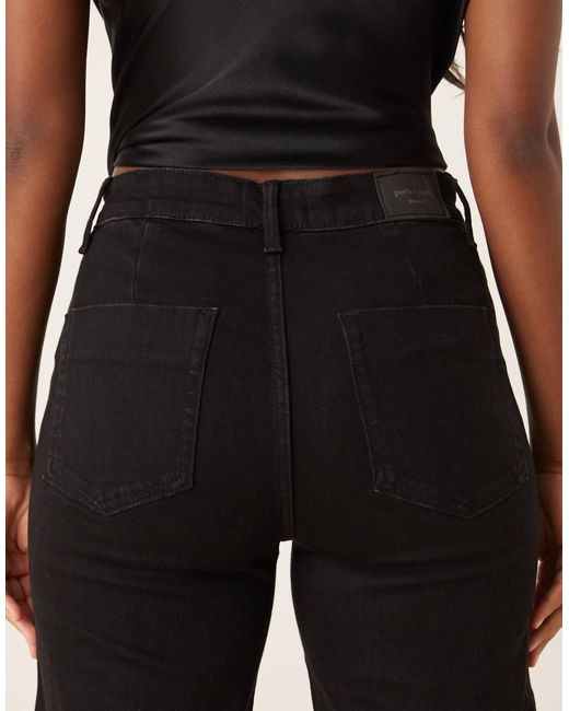 Gina Tricot Black Front Pocket Wide Leg Flare Jeans