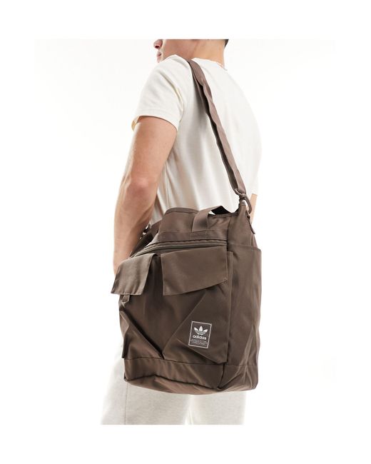 Adidas Originals Brown Utility 2.0 Tote Bag for men