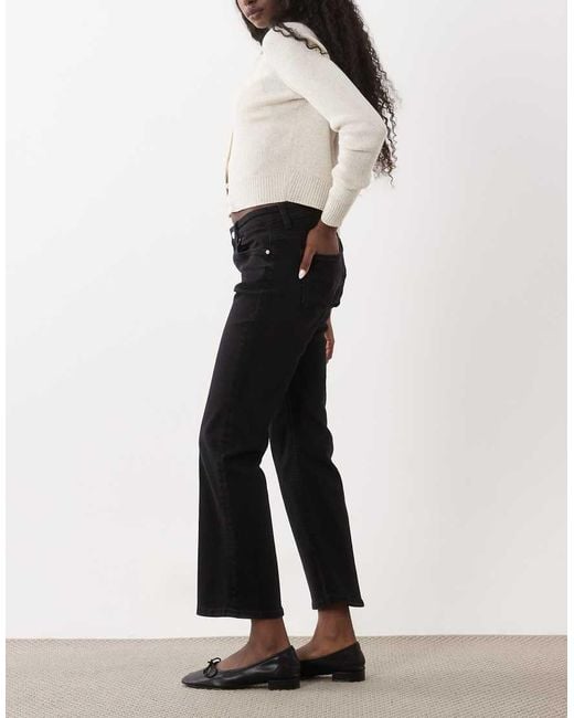 Mango Black Sienna 100% Cotton Kickflare Jean