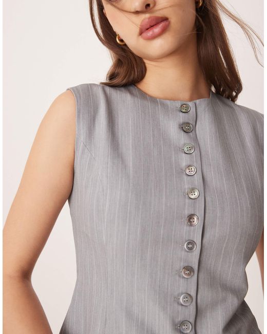 Glamorous Gray Button Down Top