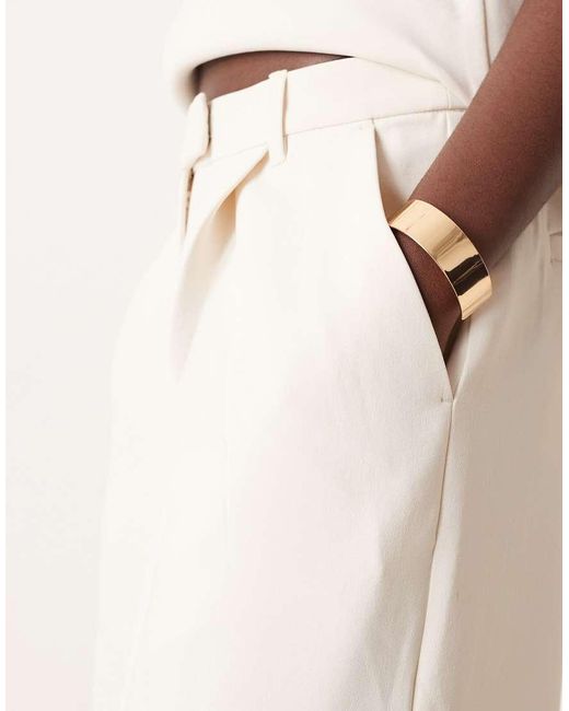 ASOS Natural Tailored Low Rise Wide Leg Trousers Co-ord
