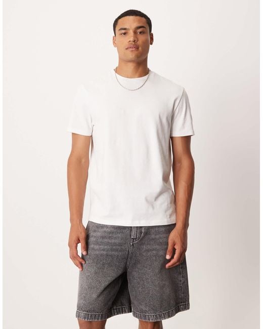 ASOS White Mid Length Denim Jort for men