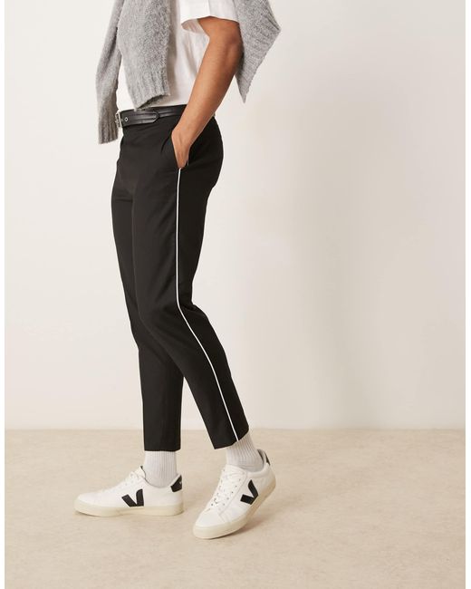 ASOS – elegante, schmal zulaufende hose in Natural für Herren