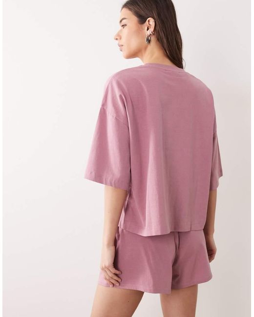 ASOS Pink Pilates Princess Graphic Tee And Short Pyjama Set