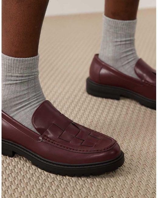 SEQWL Purple Pier Chunky Loafers With Woven Upper for men