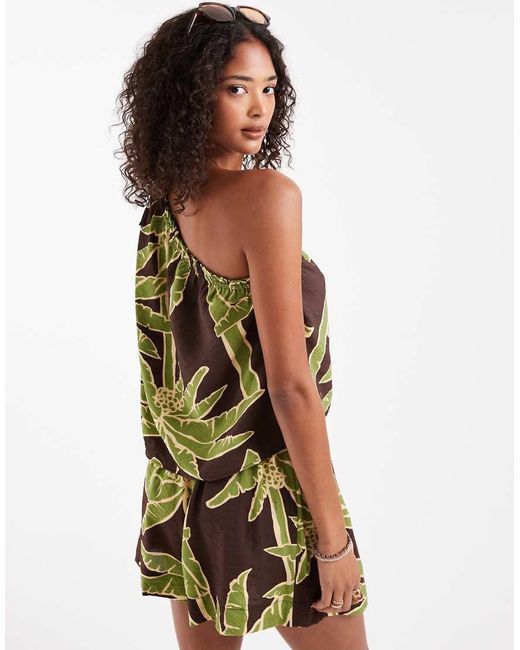 ASOS Green One Shoulder Top Co-Ord