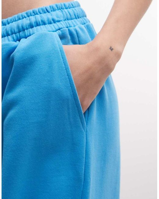 Collusion Blue baggy Longline 3/4 Length Jersey Shorts